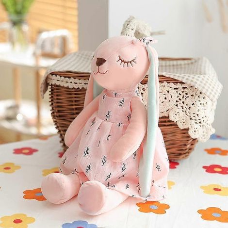 Peluche lapin mignonne, 1 pièce, douce et moelleuse, motif lapin de dessin animé, cadeau d'anniversaire pour enfants, décoration intérieure (1/4)