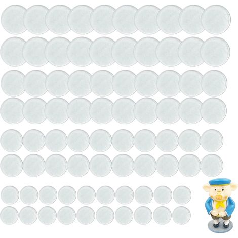 80 patins antidérapants en caoutchouc transparent PVC, ronds, auto-adhésifs, de 15/20/25/30 mm, pour meubles, verre, métal et bois. (1/4)