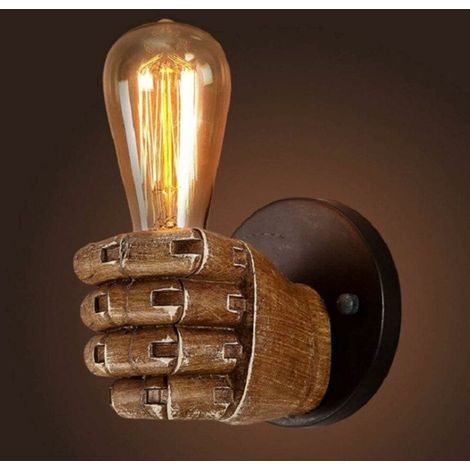 Antique Fist Wall Sconce Lighting Vintage Industrial Wall Lamp for E27 Edison Bulb Base &Corridor Kitchen Bedroom Restaurant Cafe Sustainable Work 5000H(85V-225V Available) (1/4)