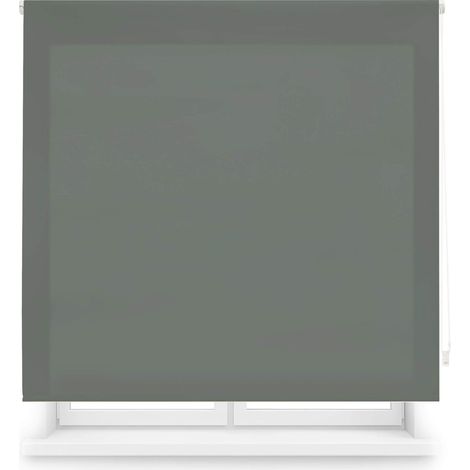 Blindecor Ara  Tenda a rullo traslucida tinta unita - Grigio bluastro, 160 x 175 cm (Larghezza x Altezza)  Dimensioni del tessuto 157 x 170 cm  Tenda per interne (1/4)