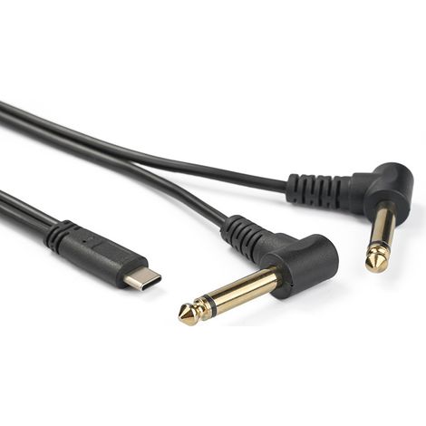 Right-angle mono digital audio adapter cable, Type C to 2-pin 6.35 mm, for amplifier/speaker (1/5)