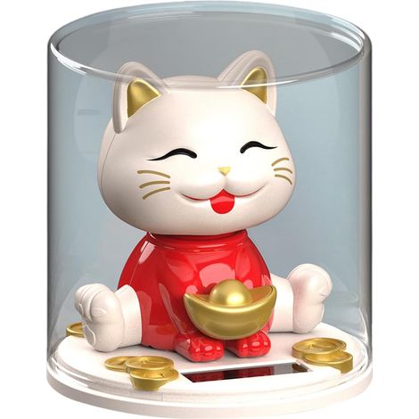 Figurine Cat Fortune, Figurine de chat hochant la tête pour le tableau de  Ornements de table de chat chanceux décoratifs pour garço (1/5)