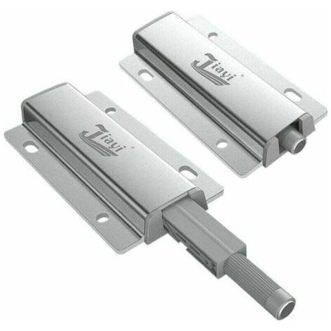 Cupboard Door Pusher 2 Pieces Push to Open Magnet Drawer Push Pull Door Open Damper for Cabinet Drawer Closing System-Aluminum (1/4)