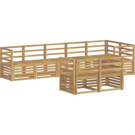 Ensemble de canapés d'extérieur 8 pc Blanc Bois d'Acacia Massif vidaXL