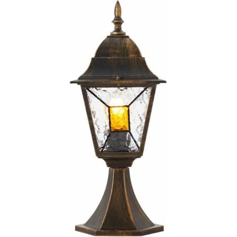 BRILLANTE BOLARDO LUZ JANEL 44CM ORO NEGRO 1X A60, E27, 60W, APTO PARA LÁMPARAS NORMALES (NO INCLUIDAS) (1/4)