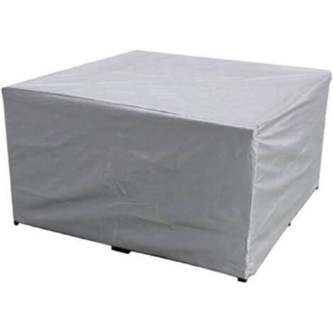 Housse de meubles d'extérieur imperméable 210D robuste avec grille d'aération coupe-vent rectangulaire pour tables, chaises empilables, protection de meubles en rotin circulaire (86 x 86 x 36 (1/5)