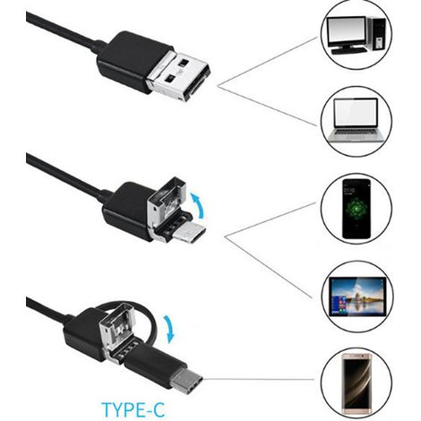 1 x 3-in-1 HD Industrie-Endoskop für Android-Mobiltelefone, 1 m (1/5)