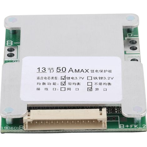 13S 50A Lithium Battery Charging Protection Board BMS PCB with Balance Charging (1/5)
