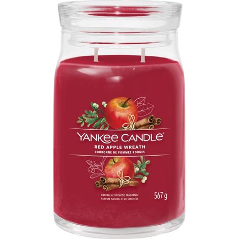 Corona di mele rosse - Yankee Candle Signature - Candela grande con due stoppini (1/5)