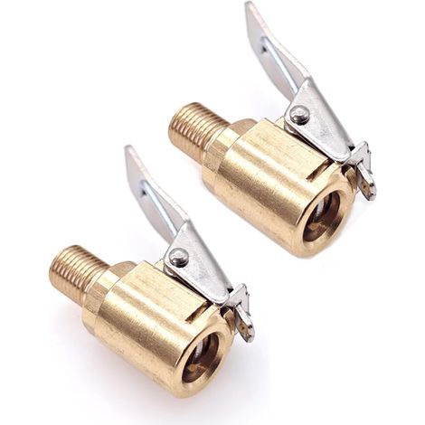 2 Pièces Adaptateur gonflage Pneu en Laiton, Filetage 8 mm, Clip gonflage, connecteur Valve gonflage à extrémité Ouverte pour Voiture et Camion, Accessoire pour Pompe Voiture (1/5)