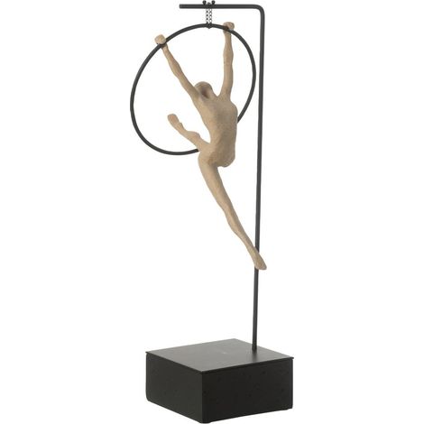 Gymnaste Cerceau sur Socle "Beta" 48cm Beige & Noir (1/4)