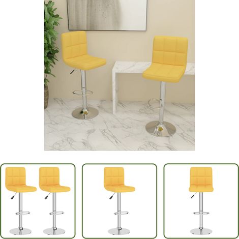 Tabouret de bar - Tabourets de bar lot de 2 jaune moutarde tissu (1/5)