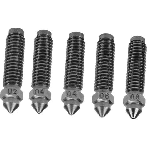 Lot de 5 buses imprimante 3D acier trempé M6x27mm compatibles Centauri Carbon 0.2mm 0.6mm 0.8mm 2x0.4mm (1/5)