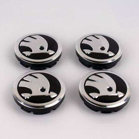 SK05 - 60 mm Radnabenblenden, 4er-Set, Skoda Silber [NX]
