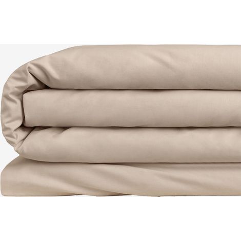 Housse de couette en percale de coton 180 fils Lesia SKLUM Tapioca Beige