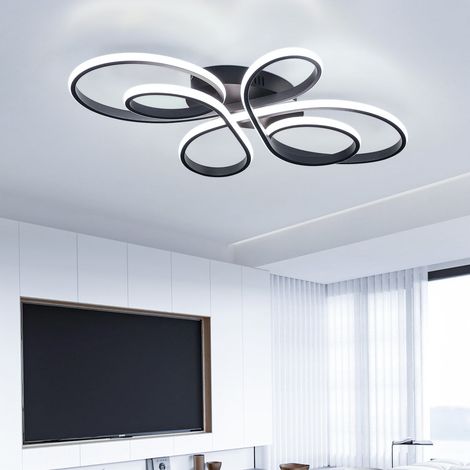 Plafonnier LED 82 W 80 cm, lustre LED créatif en forme d'anneau floral, plafonnier moderne, lumière blanche 6 000 K (1/5)