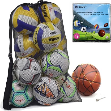 Sac de rangement extra large en maille avec cordon de serrage pour ballons de football, équipement de plongée avec bandoulière (1/5)