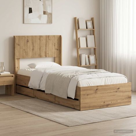 Cadre de lit avec rangement et tête de lit Artisan Oak (1/5)