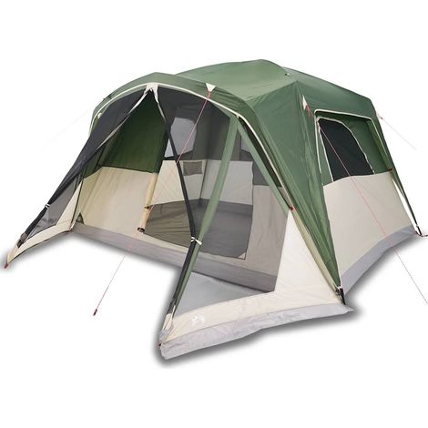 vidaXL Tienda campaña familiar con porche 6 personas impermeable verde (1/2)