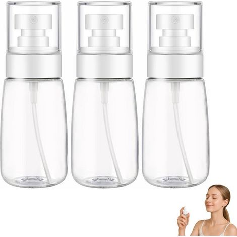 Lot de 3 flacons vaporisateurs : petit flacon, flacons atomiseurs vides, petit atomiseur, atomiseur à brume fine, atomiseur de parfum, flacon vaporisateur en plastique transparent de 100 ml, format vo (1/5)