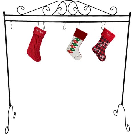 Porte-chaussettes de Noël en métal avec crochets, présentoir à chaussettes de Noël debout (1/5)