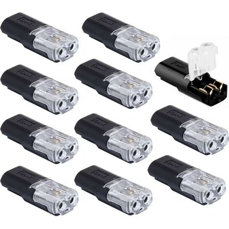 Connecteur Étanche À 2 Broches - Pour Câbles Automobiles - Tension ≤300 V Courant ≤10 A - 0,34–0,75 mm² - 22–18 AWG - Noir - Lot de 10 (1/5)