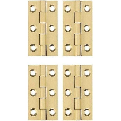 4 pcs Charnière en cuivre Mini charnières pliantes Charnière Home Hardware Cabinet Tiroir Charnière Charnières de porte, Doré (1/5)