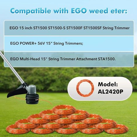 15 Spulen 14FT Nylon EGO Power+ – ST1500 Kopf kompatibel mit AL2420P – Pflege großer Rasenflächen (1/5)