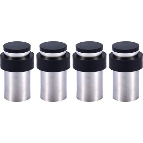 6cm Stainless Steel Door Stop with Rubber Door Stop for Floor or Wall (Set of 4) (1/4)