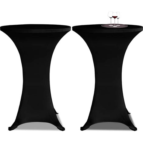 Maison Exclusive - Coperture Verticali per Tavolo 4 pz Ø80 cm Nero Elastico (1/5)