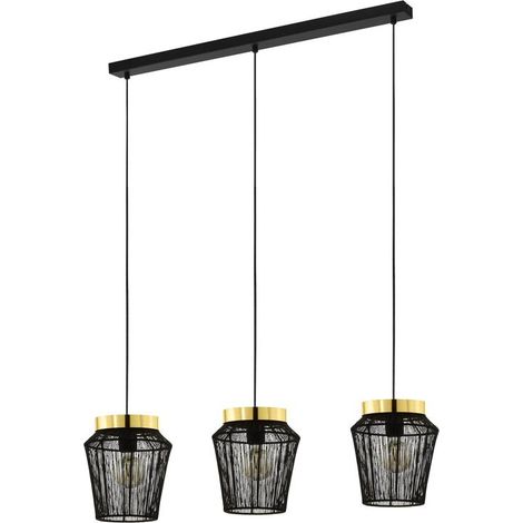 [GEBRAUCHT] B-Ware Eglo Hängeleuchte Pendelleuchte Escandidos schwarz gold dreiflammig Wohnzimmer (1/2)