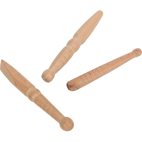Ensemble de 3 bâtons de massage traditionnels en bois pour les pieds, pour soulager les douleurs (1/5)
