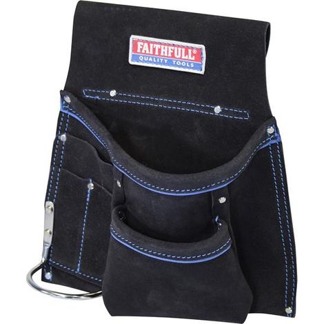 Faithfull Single Tool & Nail Pouch Suede Size 250 x 280mm FAISTNP2B (1/5)