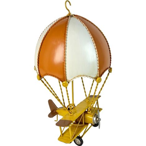 Figura de globo con avioneta de metal naranja 31 cm (1/5)