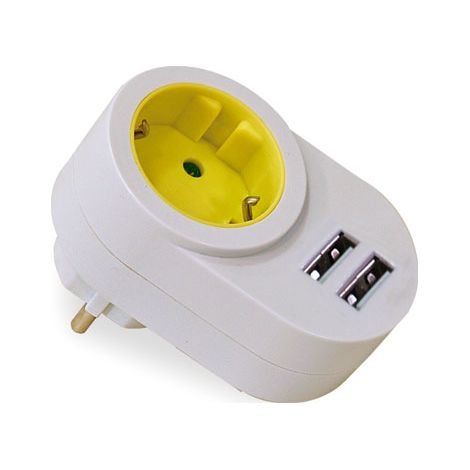 Adattatore di terra laterale 16A-250V con 2 USB