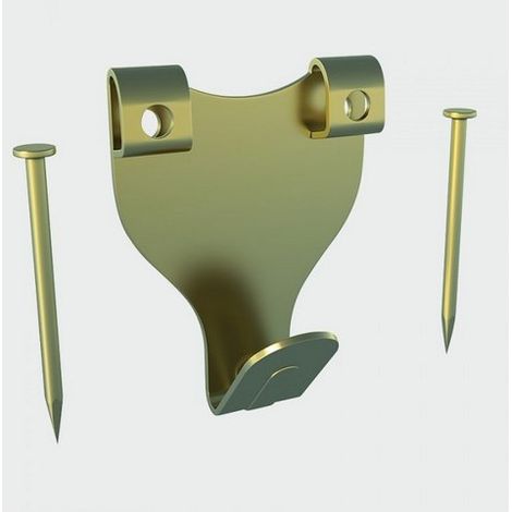 Timco Picture Hanging Hooks Double Electro Brass - No.3 Double (4 Pack) (1/2)
