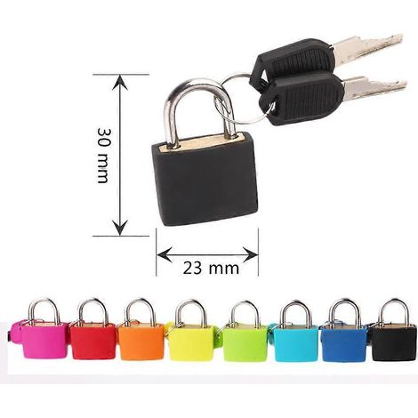 Petit cadenas en acier robuste, mini, pour voyage, valise ou agenda, avec 2 clés ( )