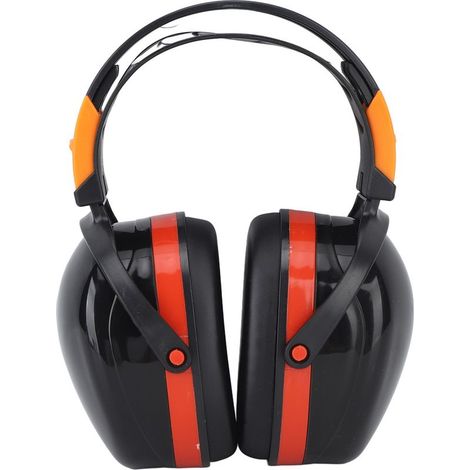 Réduction du bruit Cache-oreilles Pliable Léger Protection auditive Sécurité sur la tête Cache-oreilles pour le jardin Tir Tonte Noir Rouge (1/5)