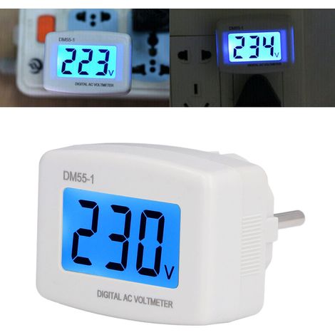 Voltmètre numérique LCD intégré à un voltmètre domestique (norme européenne) (1/5)