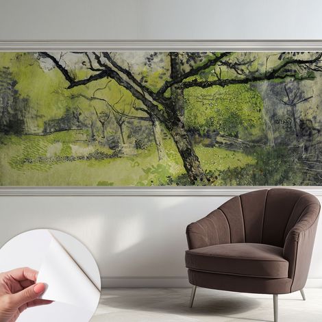 Tapete adhésive moderne pour salon et chambre à coucher Décoration rapide avec colle Parc printanier 250x104 cm (1/5)