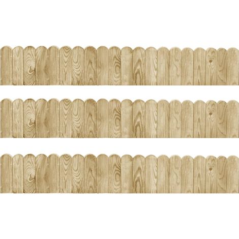 Rouleaux de bordure 3 pcs 120 cm bois de pin imprégné