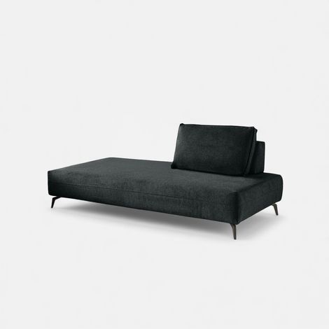 Divano modulare chaise longue con cuscino Made in Italy Campiglio E180 - Nero