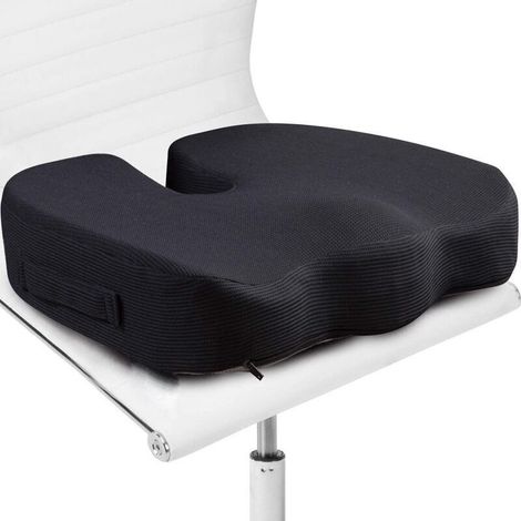 Aougo – Coussin de siège ergonomique pour chaise de bureau – Mousse à mémoire de forme – Soulagement coccyx et sciatique – Housse amovible respirante (1/5)