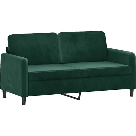 Canapé  Sofa à 2 places Vert foncé 140 cm Velours