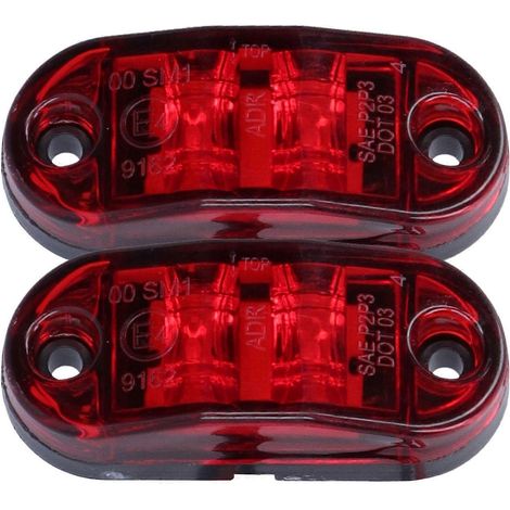 10-30V 2-LED-Seitenmarkierungsleuchte mit hoher Leuchtkraft, Blinker für PKW, LKW, Anhänger und Wohnmobile, Rot
