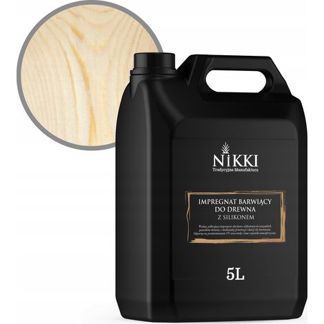 Vernice per legno da esterno, incolore, 5L, impregnante 2 in 1, per recinzioni e gazebo. (1/5)