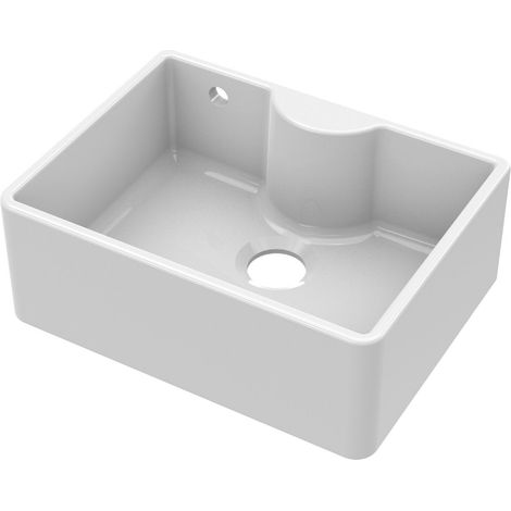 595mm - Single Bowl Butler Kitchen Sink - with Tap Ledge, Overflow