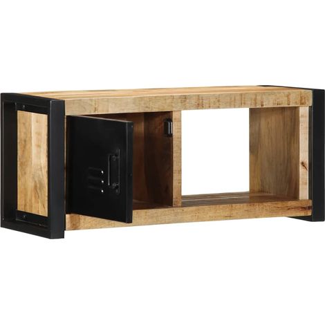 Meuble TV  Banc TV  Armoire TV 80x30x35 cm bois massif de manguier brut (1/5)