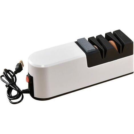 Aiguiseur de Couteaux éLectrique USB AffûTeur RéGlable Automatique 3 éTapes Pour Couteaux Ciseaux AffûTeur Domestique (1/4)
