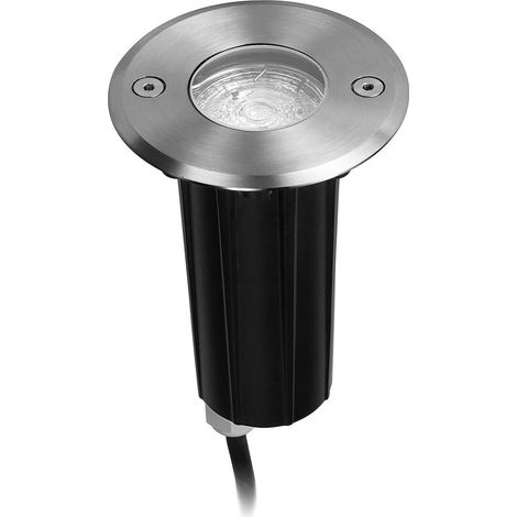 Eingelassener begehbarer rundanschluss gu10 ip67 aus schwarz eloxiertem aluminium 60082